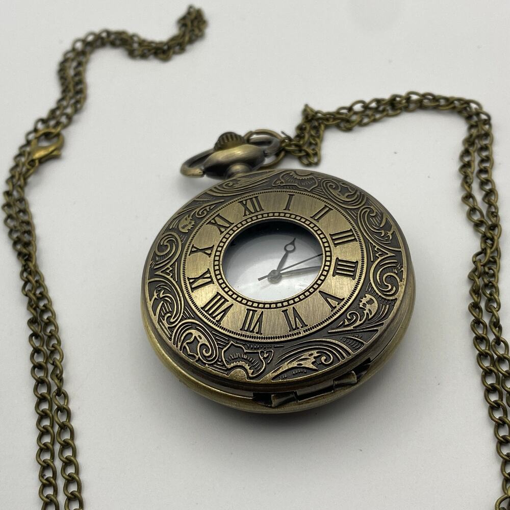 Antique-Style Bronze Pocket Watch - Quartz Movement - Picture 2 of 6